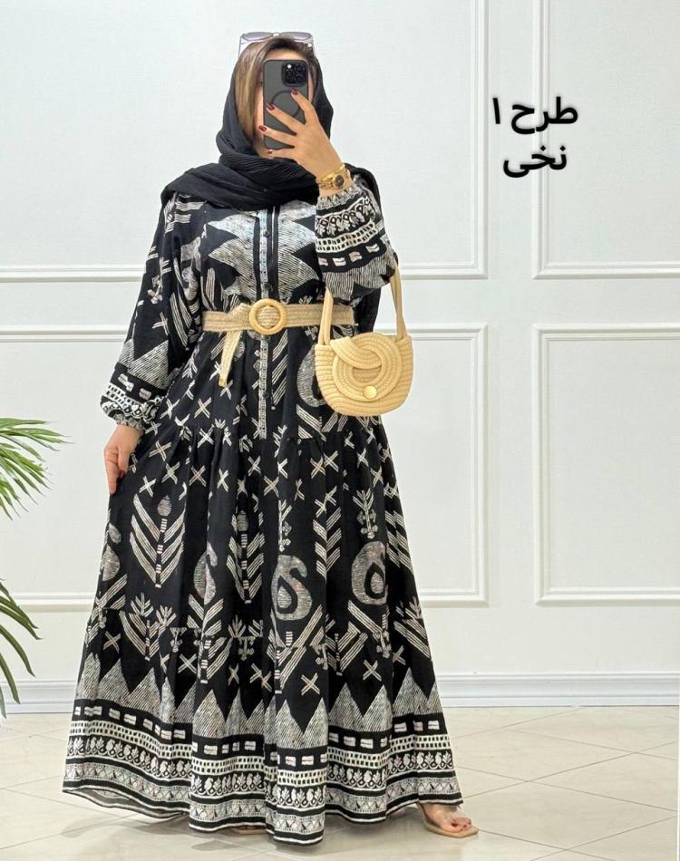 پیراهن نخی طرح ترک
