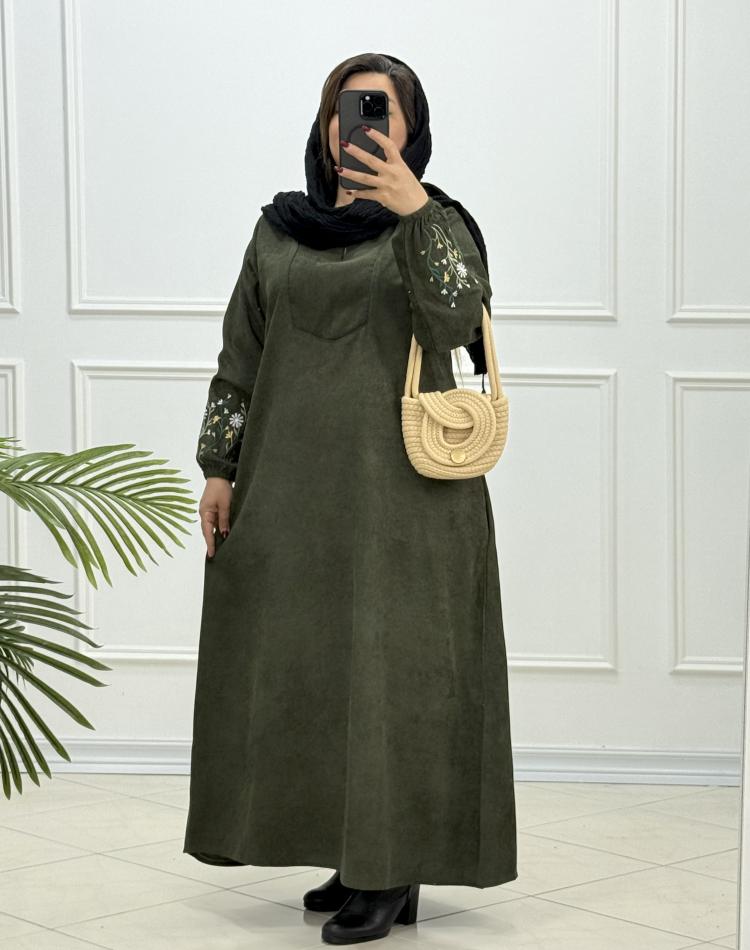 پیراهن مخمل کبریتی پونه