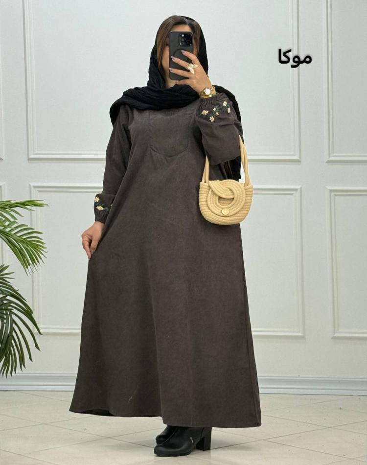 پیراهن مخمل کبریتی تبسم