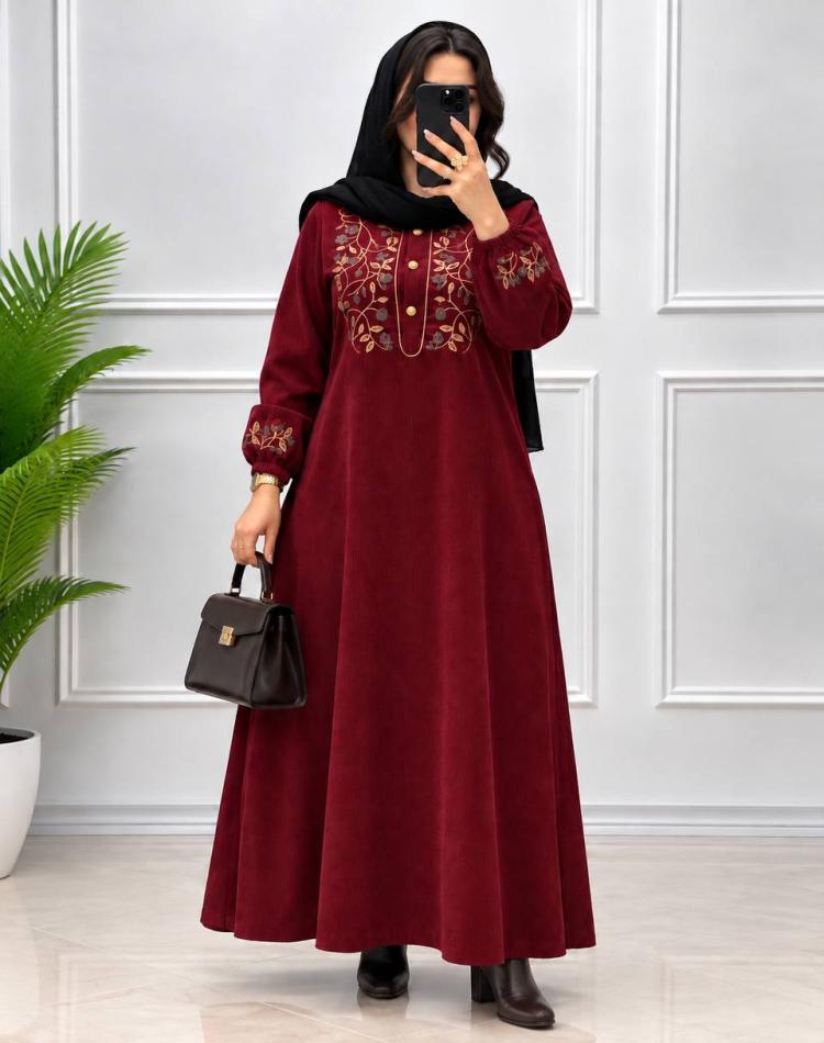 پیراهن مانتویی گندم