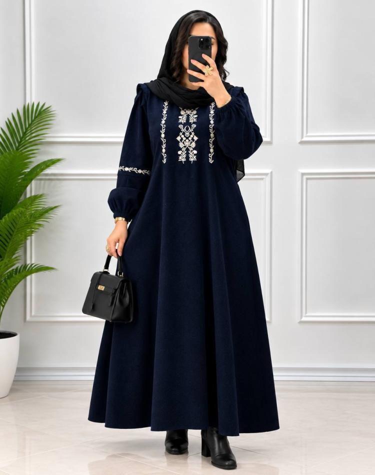 پیراهن مخمل کبریتی تینا