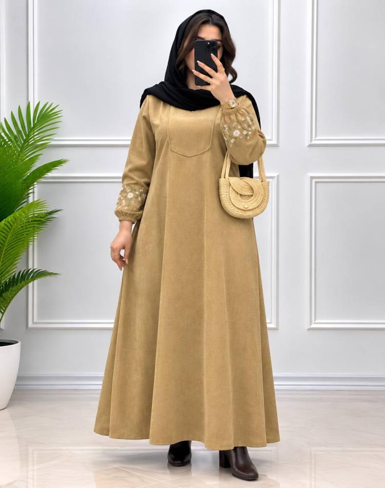 پیراهن مخمل کبریتی پونه